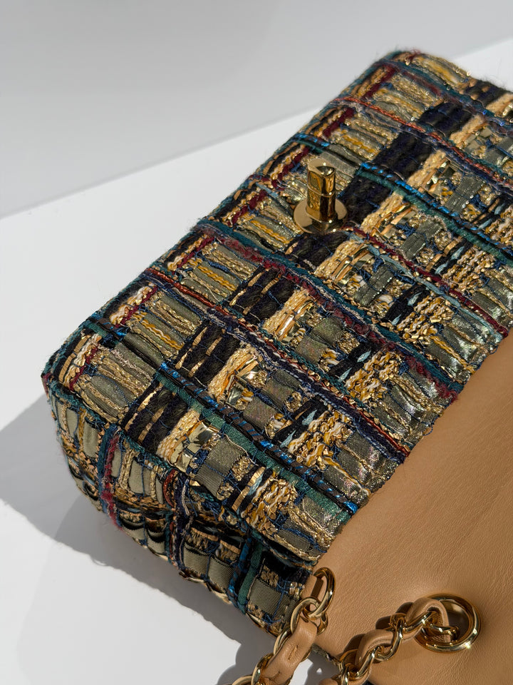 Chanel 19A Egyptian Mini Rectangular Flap Multicolor Tweed with Gold Hardware 2019