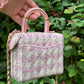 Chanel Pink Ecru Tweed Handle Crush Small Vanity Case