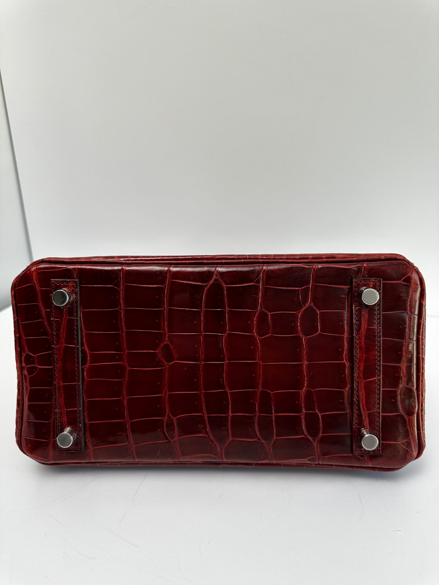 Hermes 2016 Bourgogne Shiny Niloticus Crocodile Birkin 25