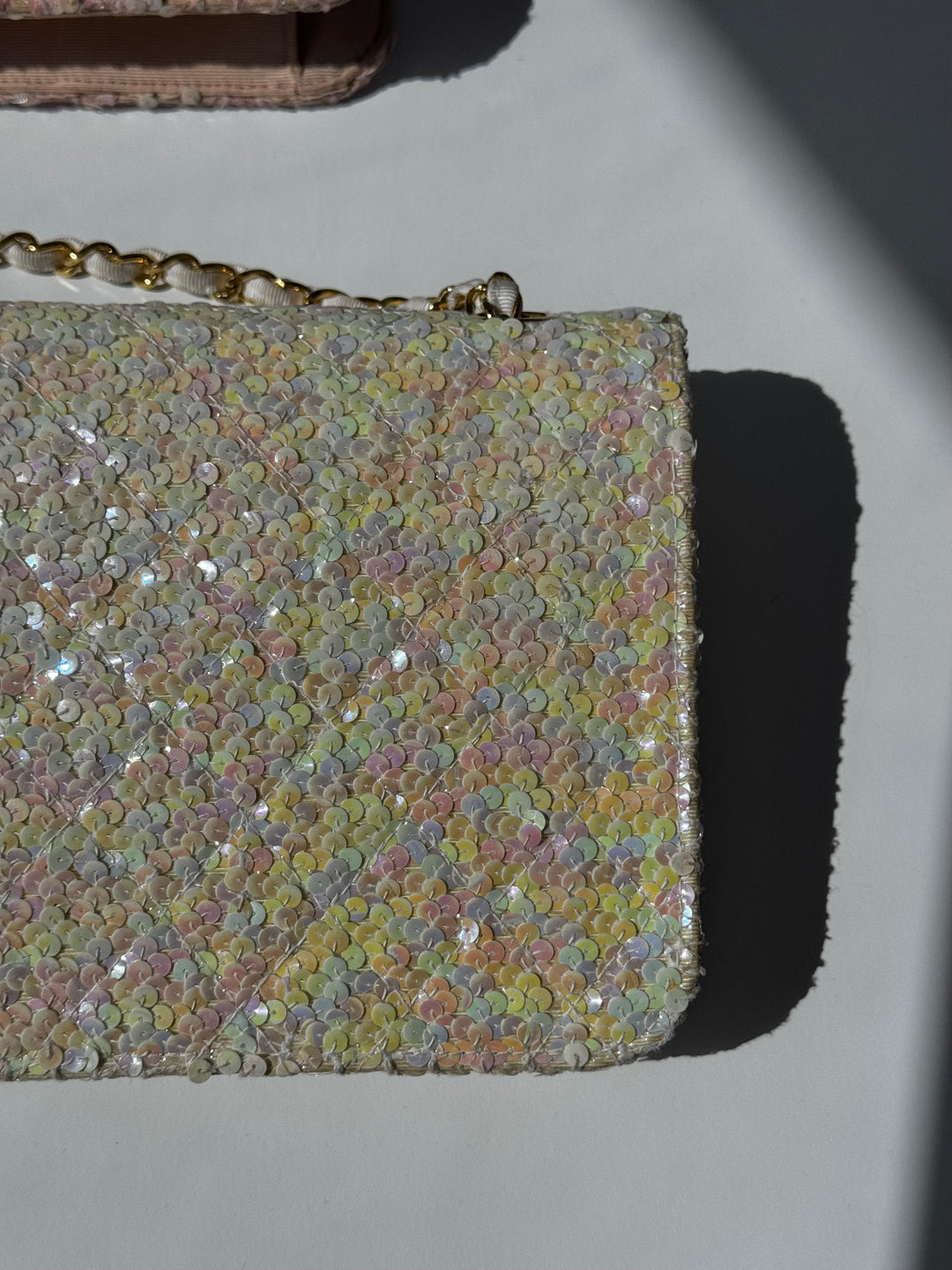 Chanel 1992 Medium Iridescent Sequin Flap Bag