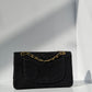 Chanel 1997 Small 24K Black Camellia Classic Flap Bag