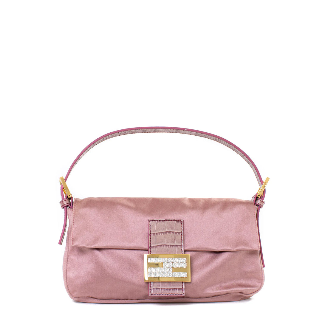 Fendi Pink Satin Vintage Baguette