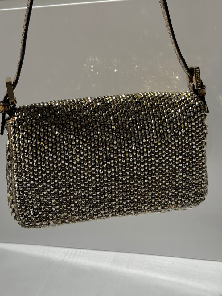 Fendi Mini Karung Trimmed Embellished Baguette