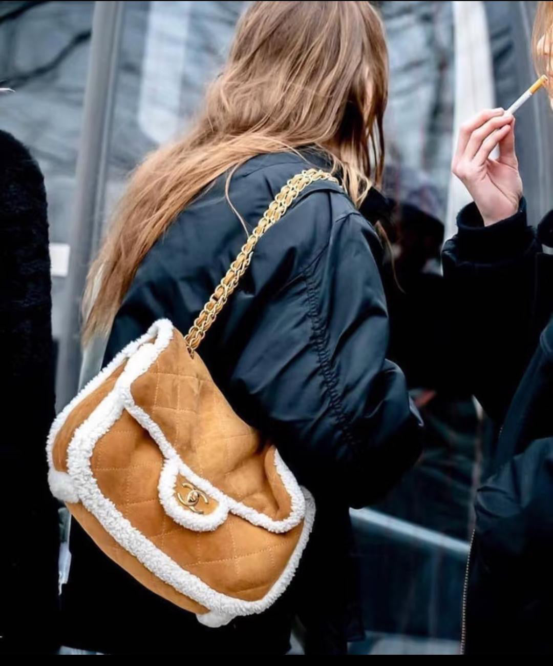Chanel Large Shearling Coco Neige Flap Bag