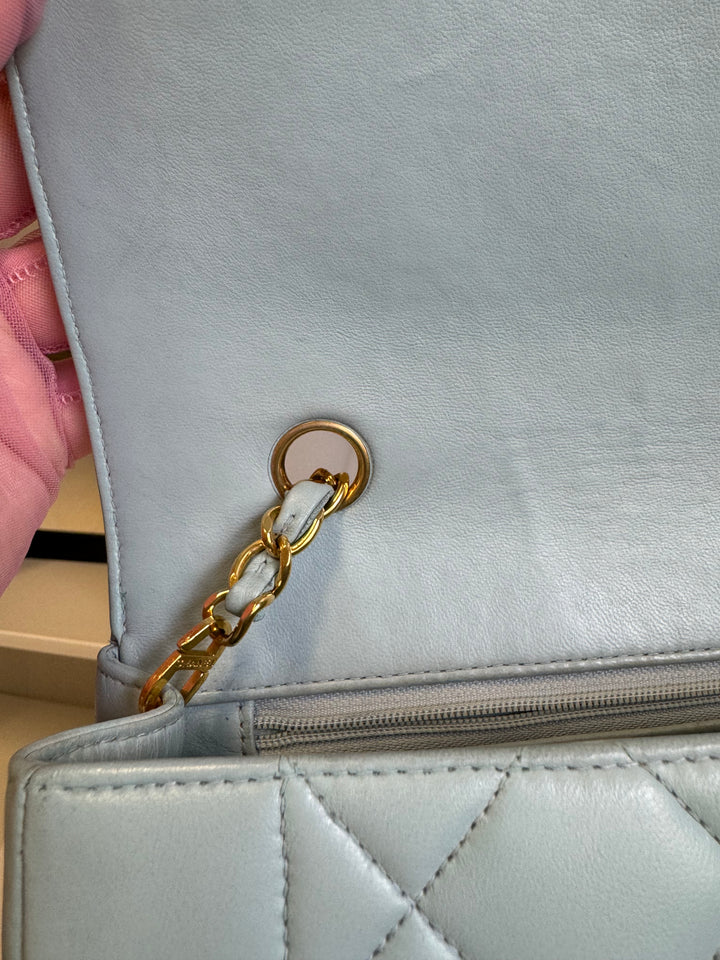 Chanel Baby Blue 24K Medium Lambskin Diana Flap Bag