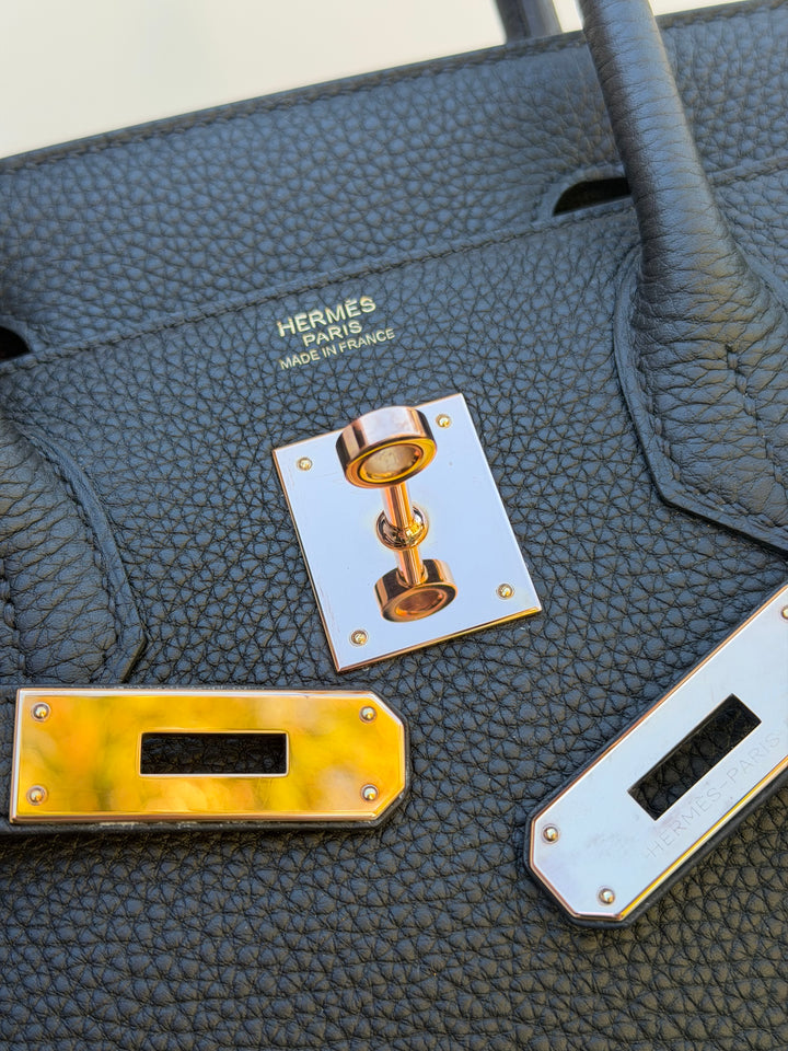 Hermès Birkin 30 — Noir Togo with Rose Gold Hardware