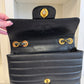 RARE CHANEL 1996 VINTAGE Caviar BLACK HORIZONTAL JUMBO CLASSIC FLAP BAG