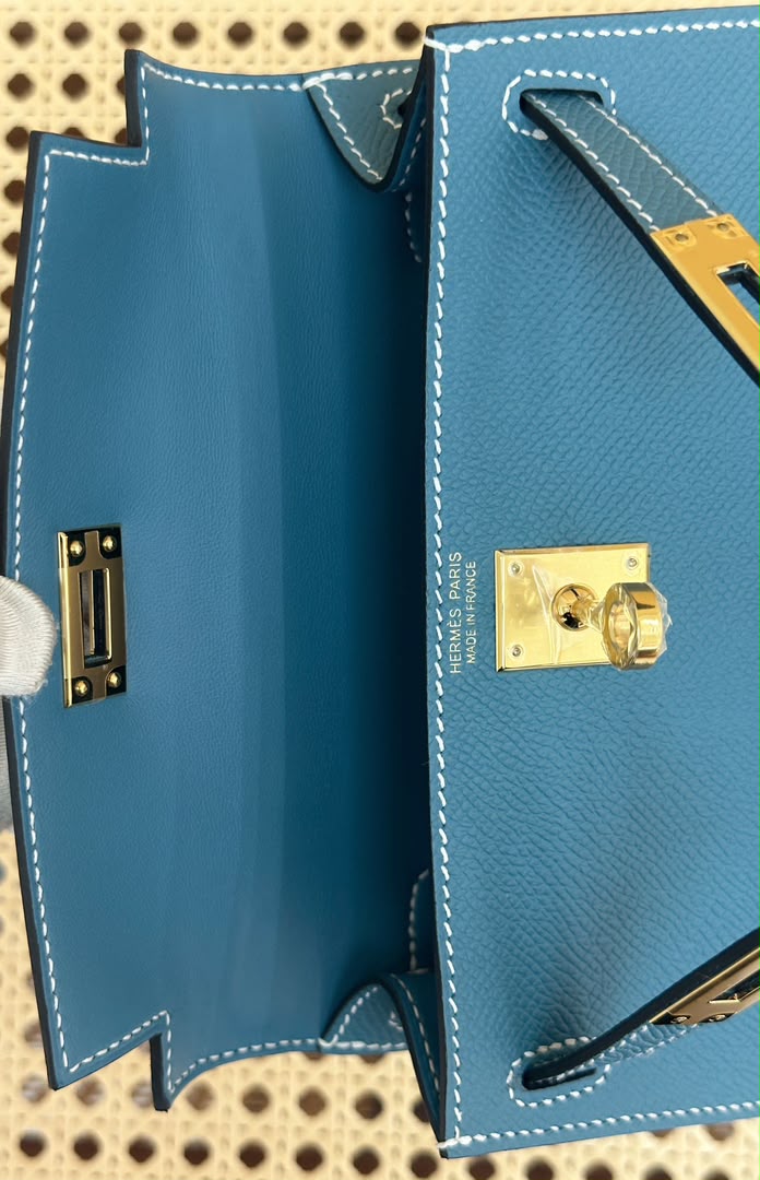 Hermès Mini Kelly Sellier 20 New Blue Jean Epsom Gold Hardware 2026
