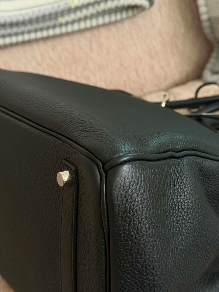 Hermès Birkin 35 Black Brushed Silver Hardware 2015