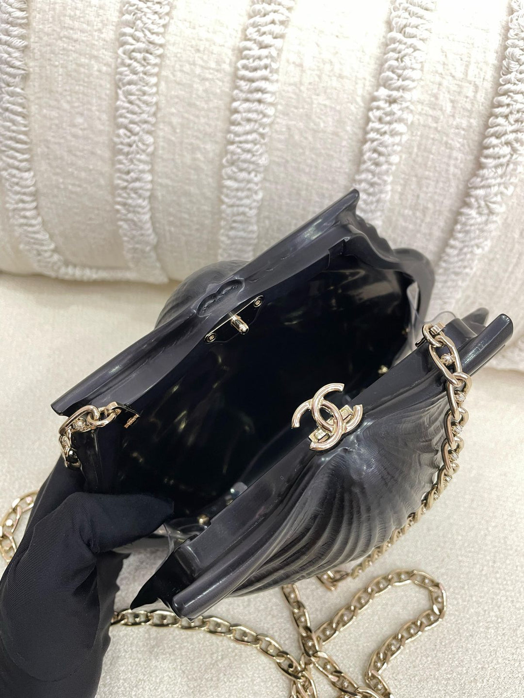 Chanel 19S Black Runway Shell Minaudiere
