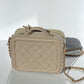 Chanel Small Nude Filigree Shearling Vanity Case