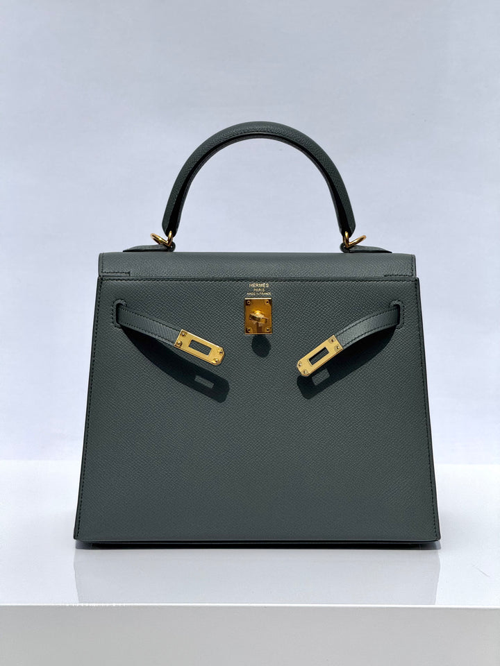 Hermes Vert Amande Epsom Kelly 25 Sellier