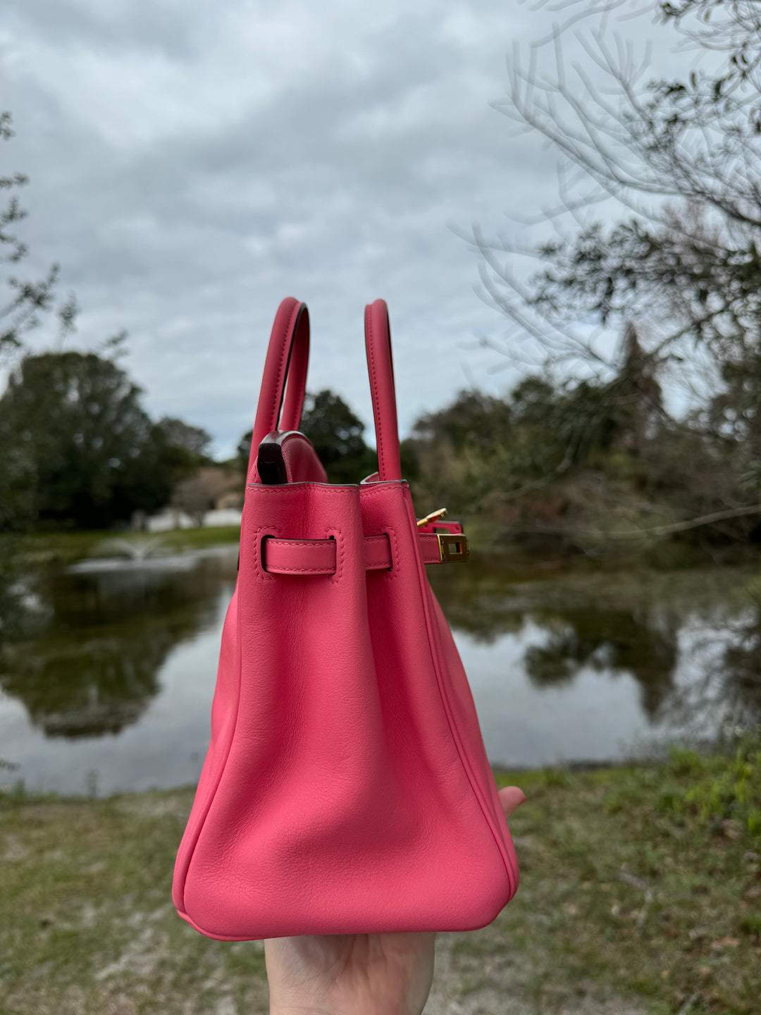 Hermes Rose Lipstick Swift Birkin 25 GHW