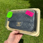 Chanel 2014 Black Lambskin Minaudières Runway "Meat Package" Flap Bag