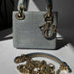 Lady Dior Baby Blue Crocodile Mini Top Handle