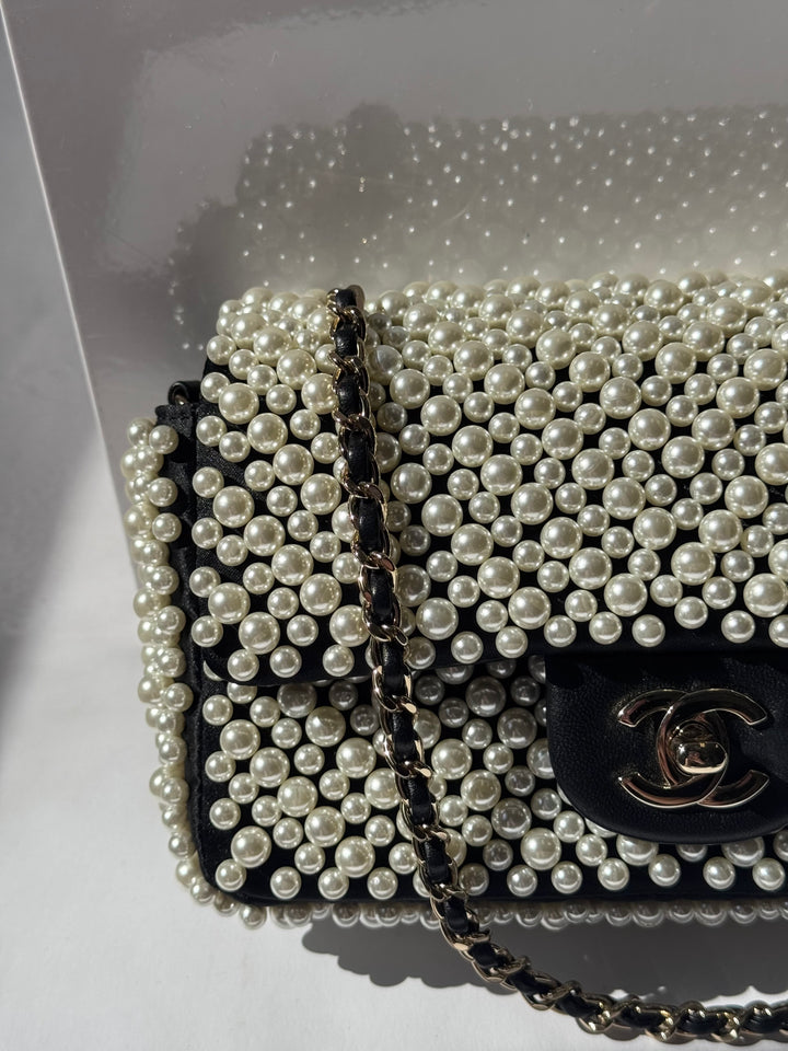 Chanel 19S Pearl Embellished Mini Rectangular Flap Bag