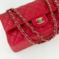 Chanel 21S Red Iridescent Medium Caviar Flap Bag