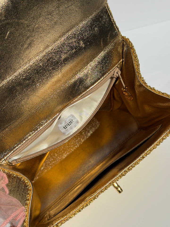 Chanel RARE Vintage Gold Silk Rope Shoulder Bag