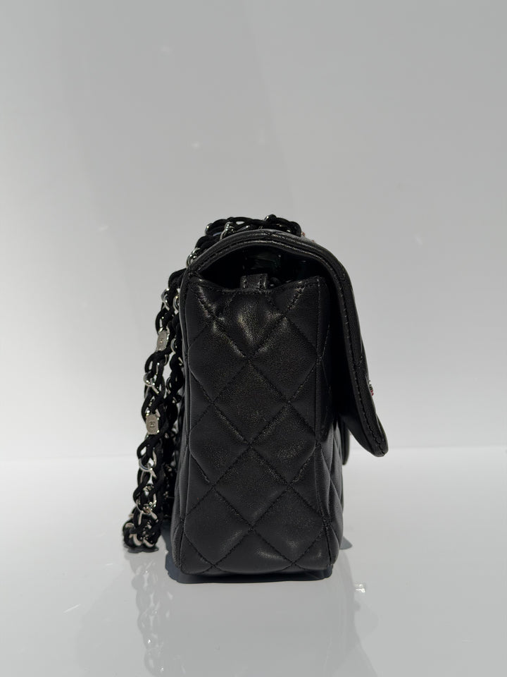 Chanel Medium Ladybug Flap Black Lambskin Silver Hardware 2011