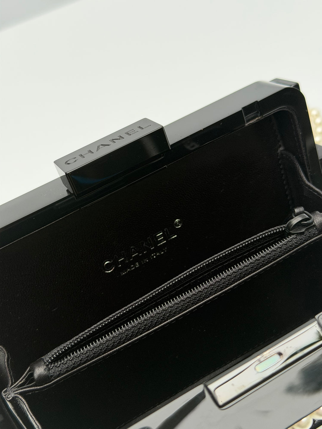 Chanel Pearl Plexiglass Lego Minaudiere