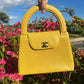 Chanel Vintage Medium Yellow Caviar Kelly Top Handle