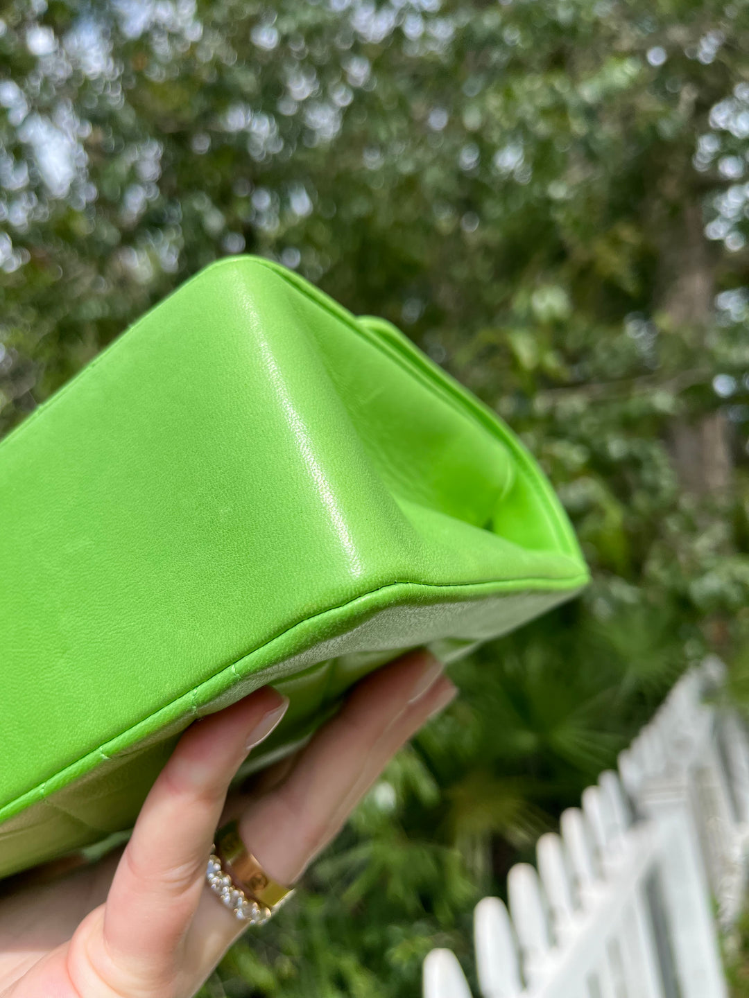 Chanel Rare Green Vintage Medium Lambskin Diana Flap Bag