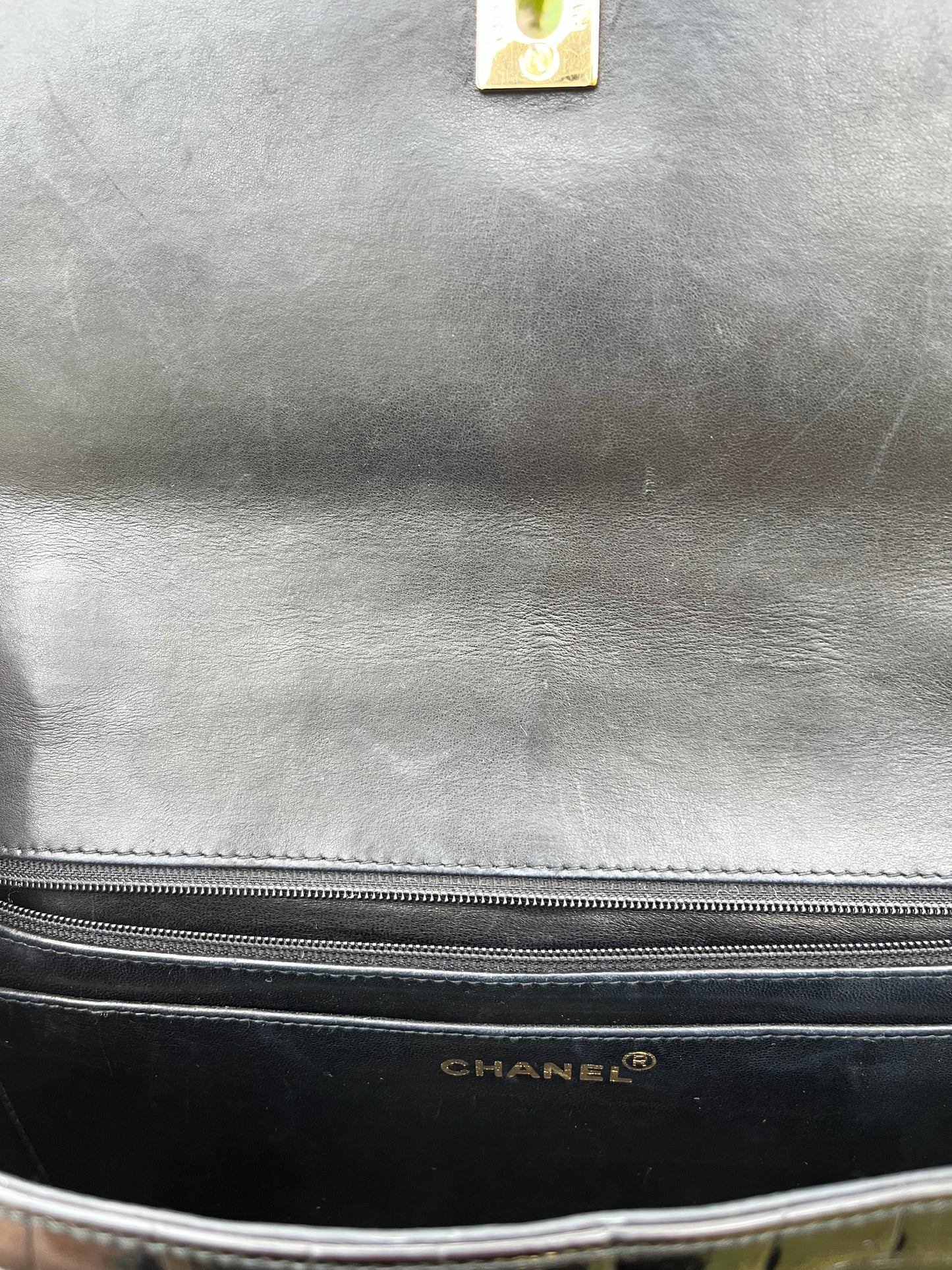 Chanel Vintage Large Crocodile Top Handle Flap Bag