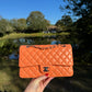 Chanel 21S Orange Neon Lambskin Medium Flap Bag