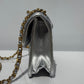 Chanel Silver Metallic Mini Braided Calfskin Flap Bag