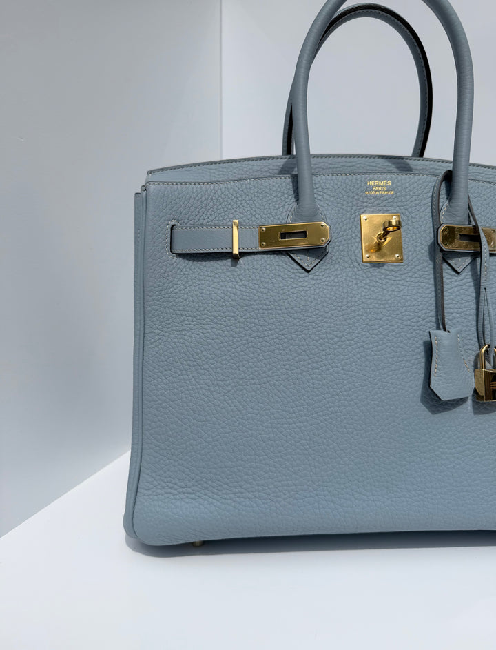 Hermès Birkin 35 Bleu Lin Togo Gold Hardware 2012