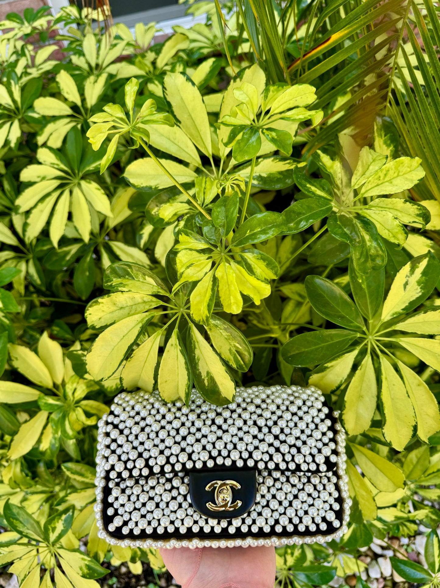 Chanel 19S Pearl Embellished Mini Rectangular Flap Bag