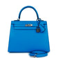 Hermes Bleu Frida Chèvre Kelly 25 Sellier