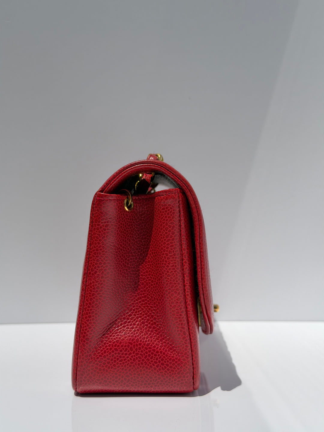 Chanel Small Diana Flap Bag Caviar Red 24K Plated Gold Hardware 1994