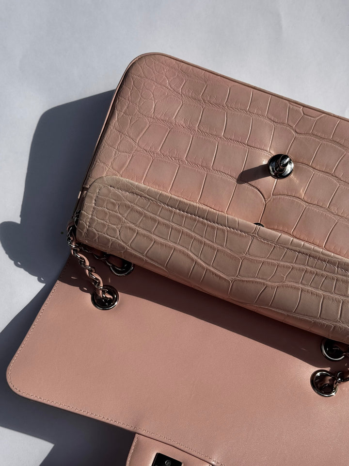 Chanel Bubblegum Pink Alligator Medium Classic Flap Bag