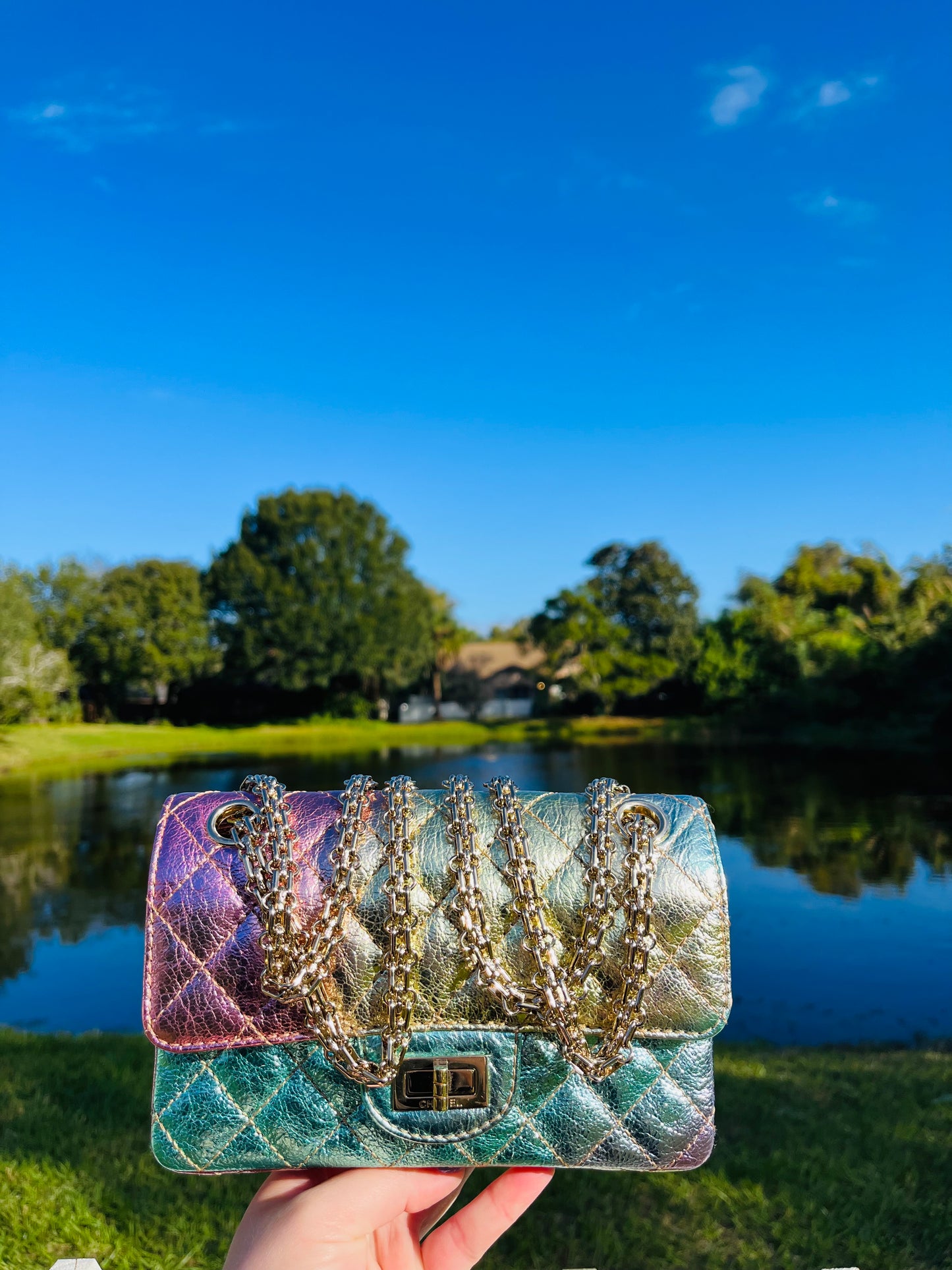 Chanel Rainbow Reissue 2.55 Mini Metallic Flap Bag