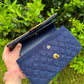 Chanel 2020 Small Woven Chain Blue Tweed Classic Flap