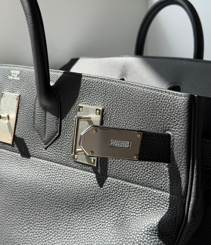 Hermès HAC 50 Black Togo Palladium Hardware 2022