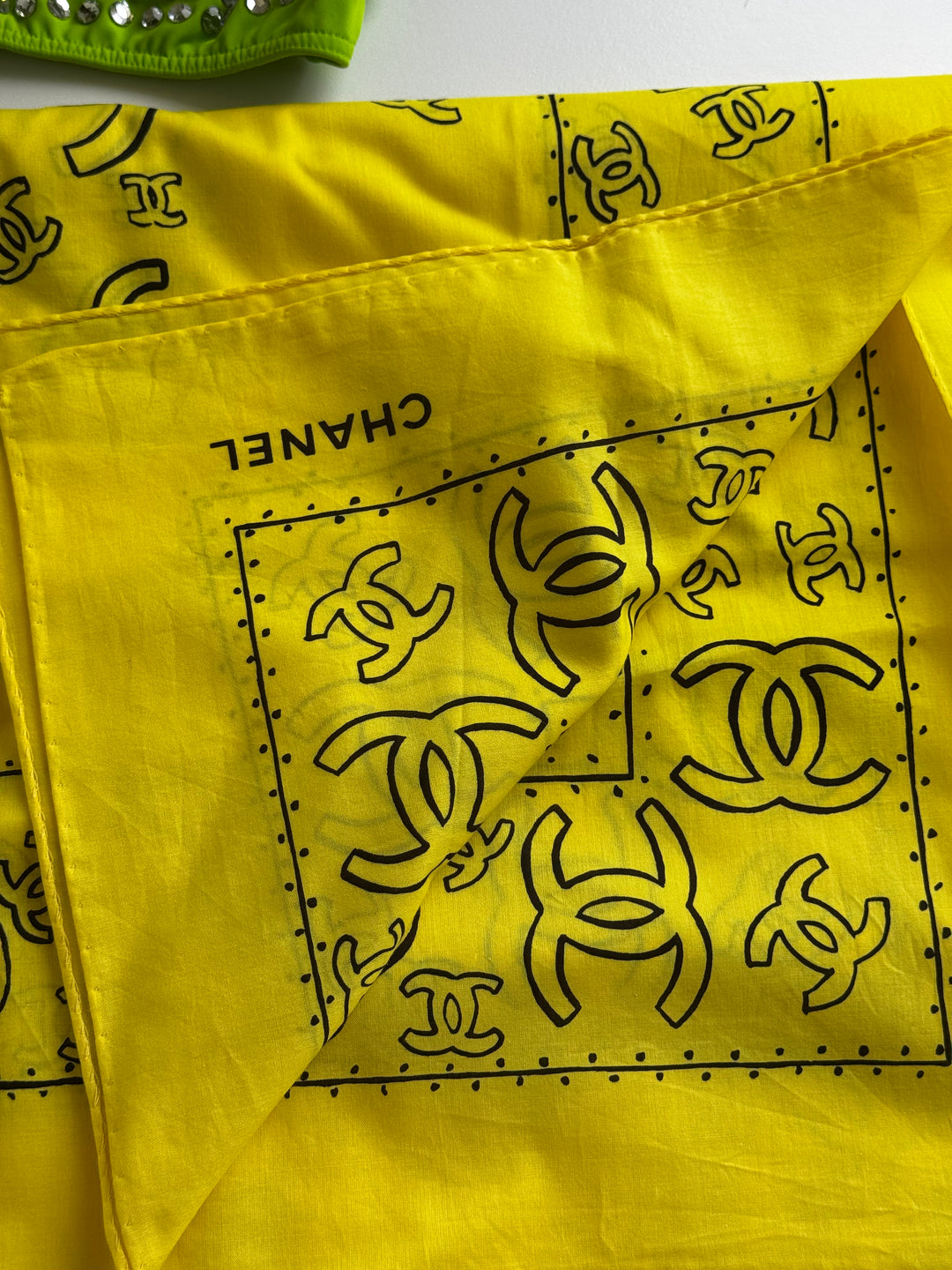 Chanel Spring/Summer 1994 Vintage Yellow Logo Bikini