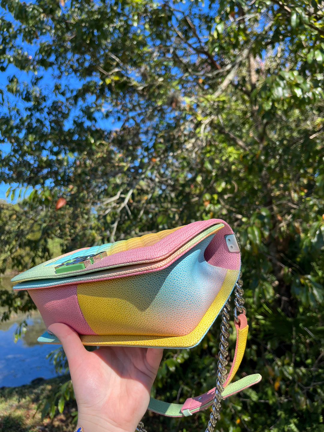Chanel Rainbow Caviar Medium Boy Bag