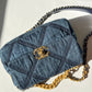 Chanel Small Navy Quilted Denim 19 Flap Bag