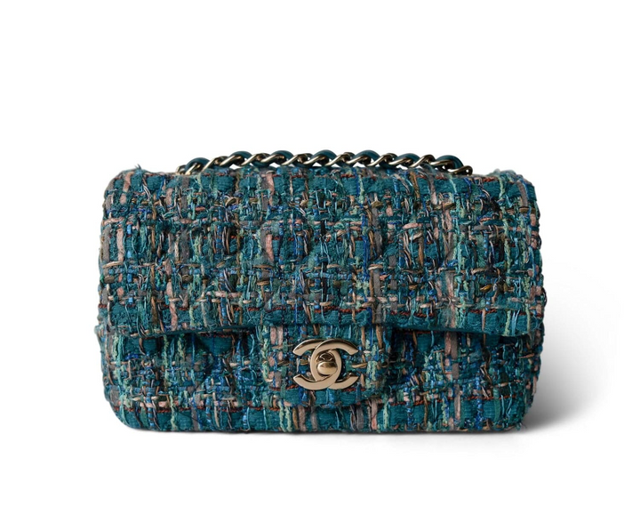 Chanel 19A Blue Egypt Tweed Mini Flap