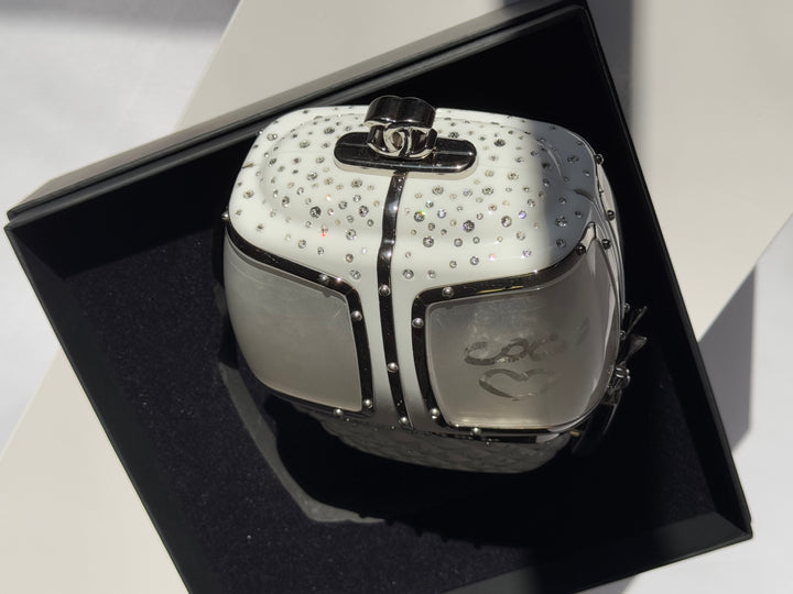 Chanel White Ski Gondola Swarovski Minaudiere