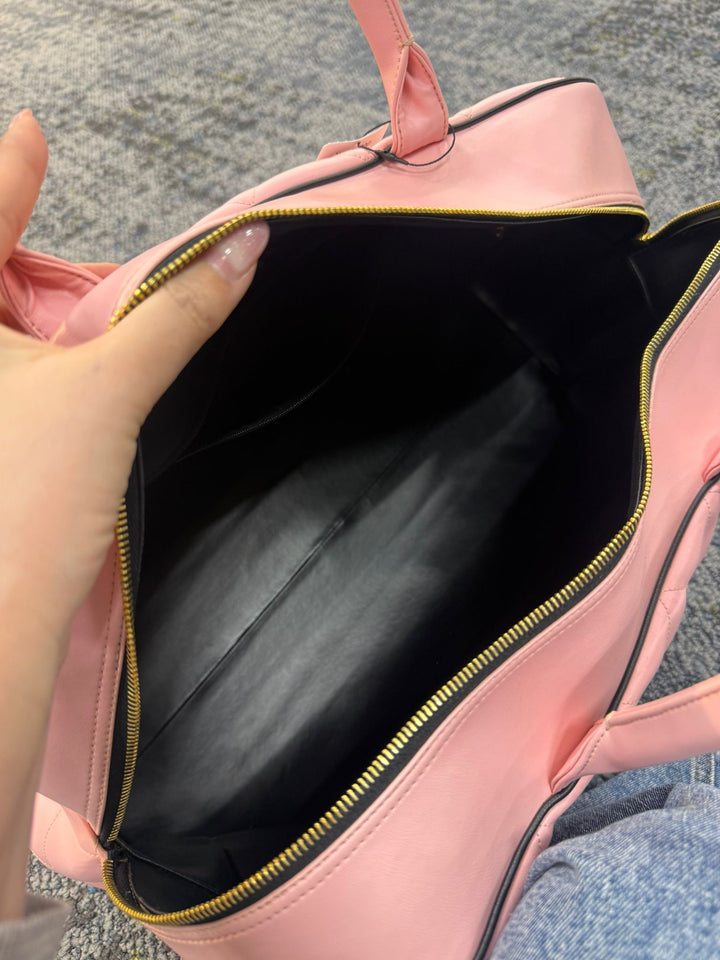 Chanel 1995 Pink CC Calfskin Duffle Bag