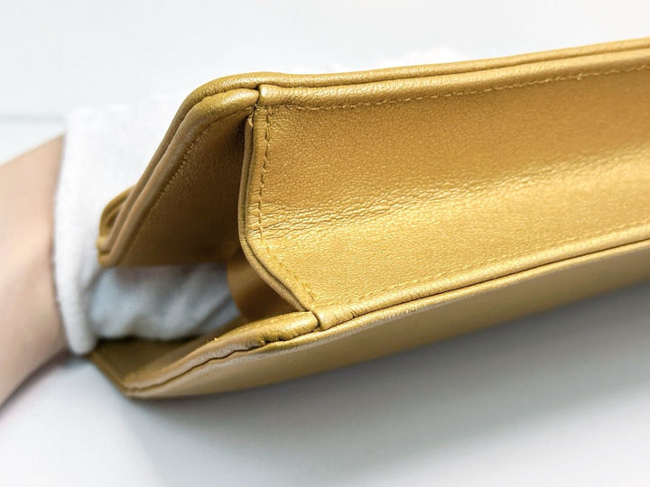 Chanel 19A Gold Egyptian CC Clutch