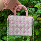 Chanel Pink Ecru Tweed Handle Crush Small Vanity Case