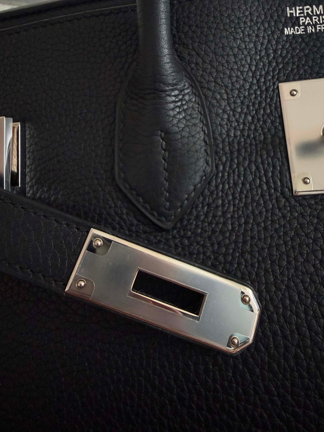 Hermès Birkin 35 Black Brushed Silver Hardware 2015