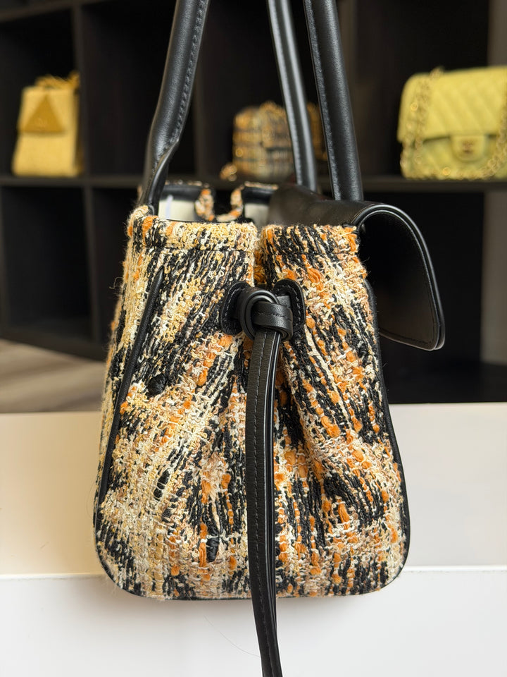 Chanel Small Shopping Bag Brown Black & White Leopard Tweed & Calfskin Gold Tone Hardware 2026
