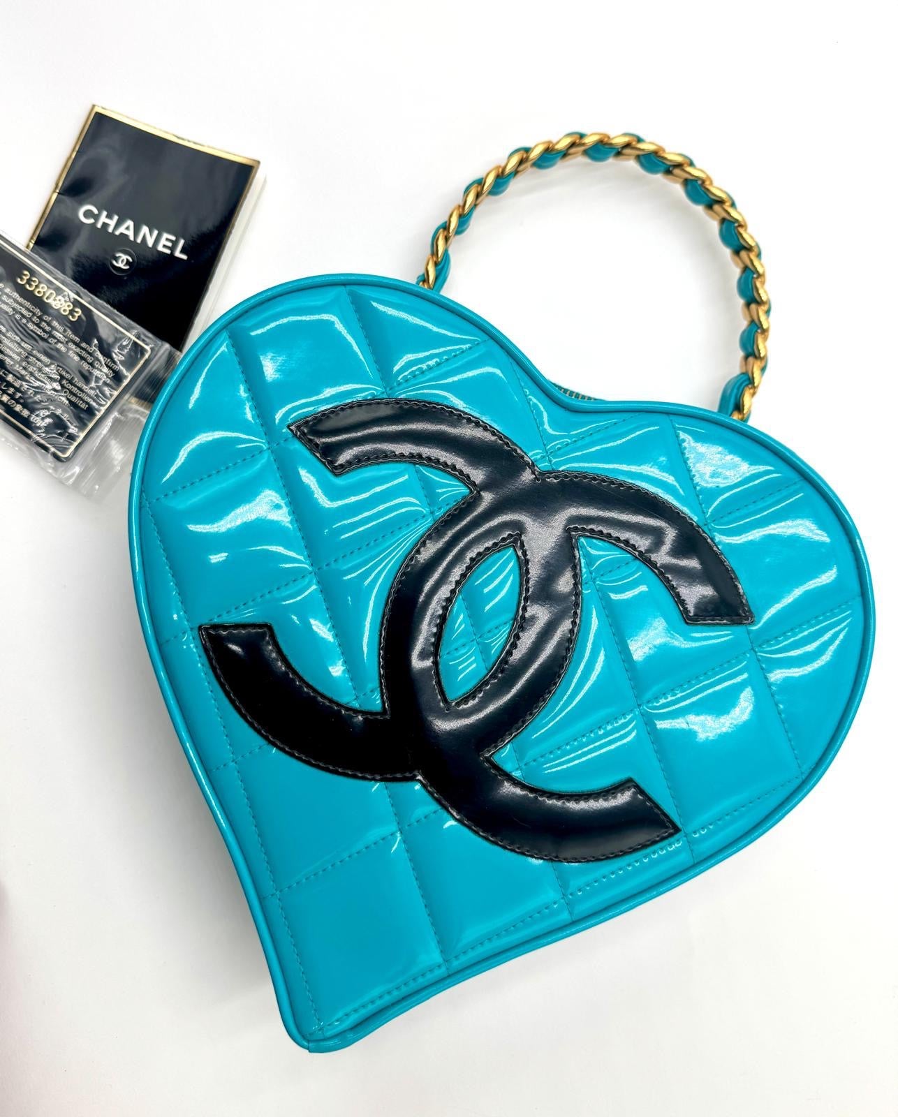Chanel 1995 CC Blue Heart Vanity Bag