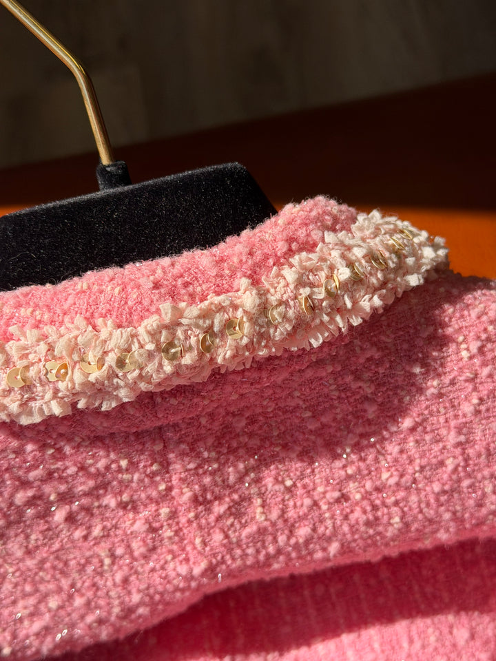 Chanel 1995 Spring “Barbie” Pink Tweed Skirt Suit