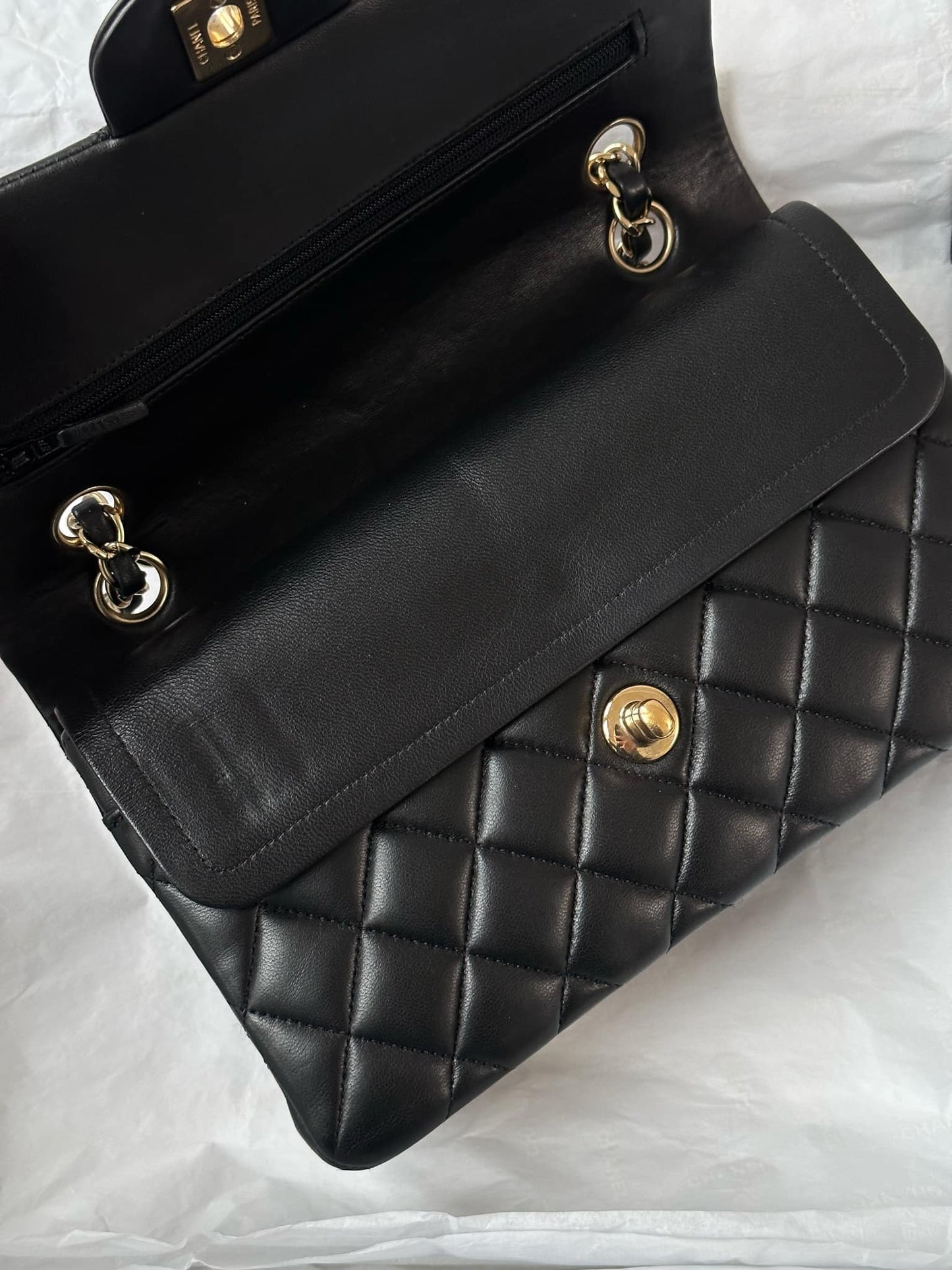 Chanel Small Black Lambskin Classic Flap Bag + GHW